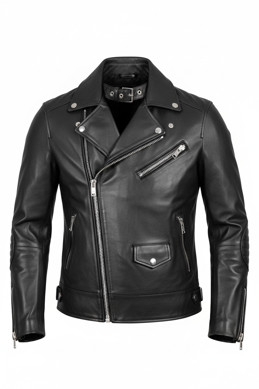 Black Leather Biker Jacket