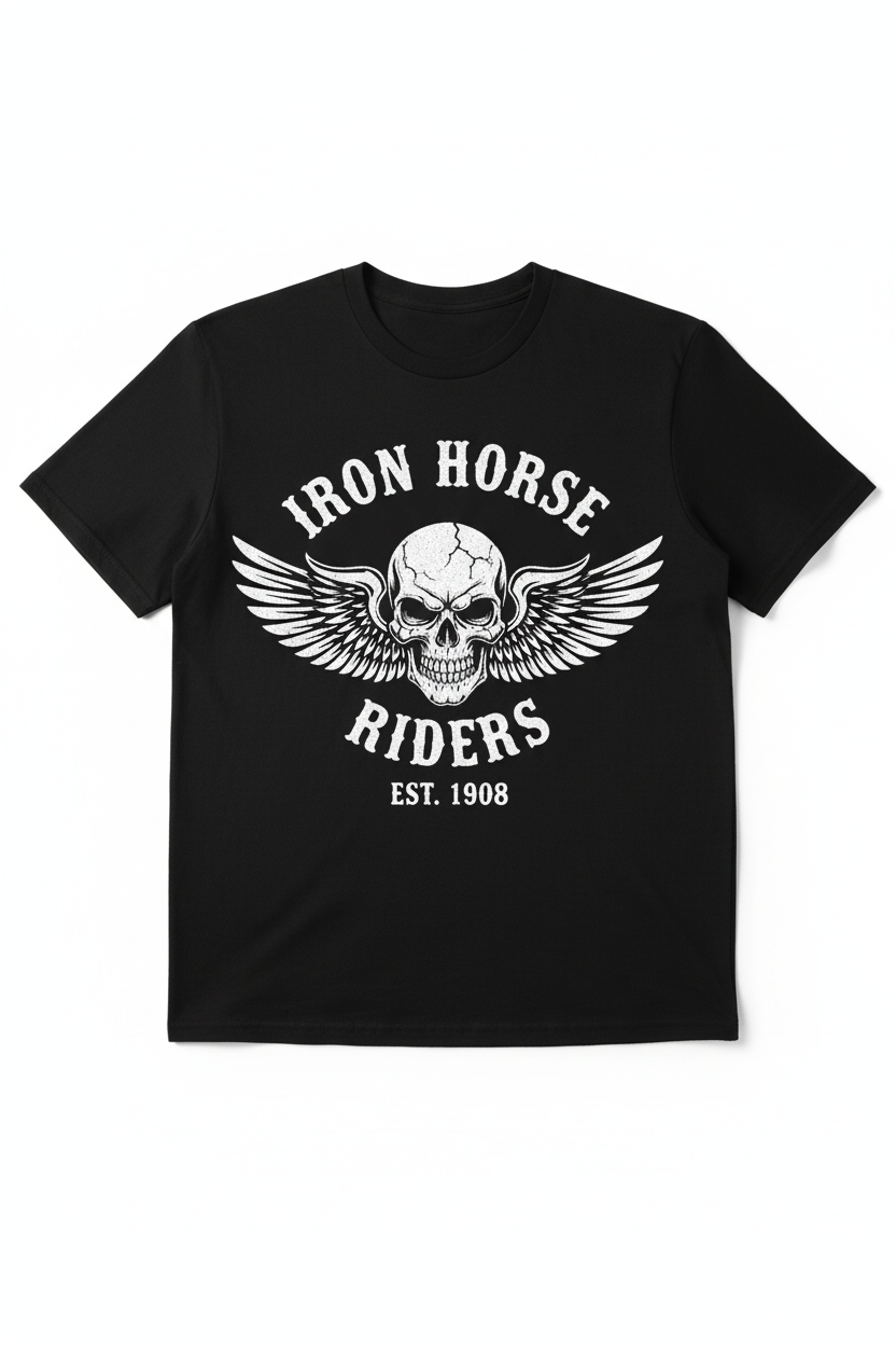 Iron Horse Riders skull and wings t-shirt